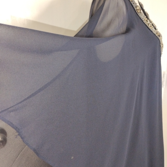 TERI JON NAVY SILK SPECIAL OCCASION DRESS NWT - Picture 12 of 12